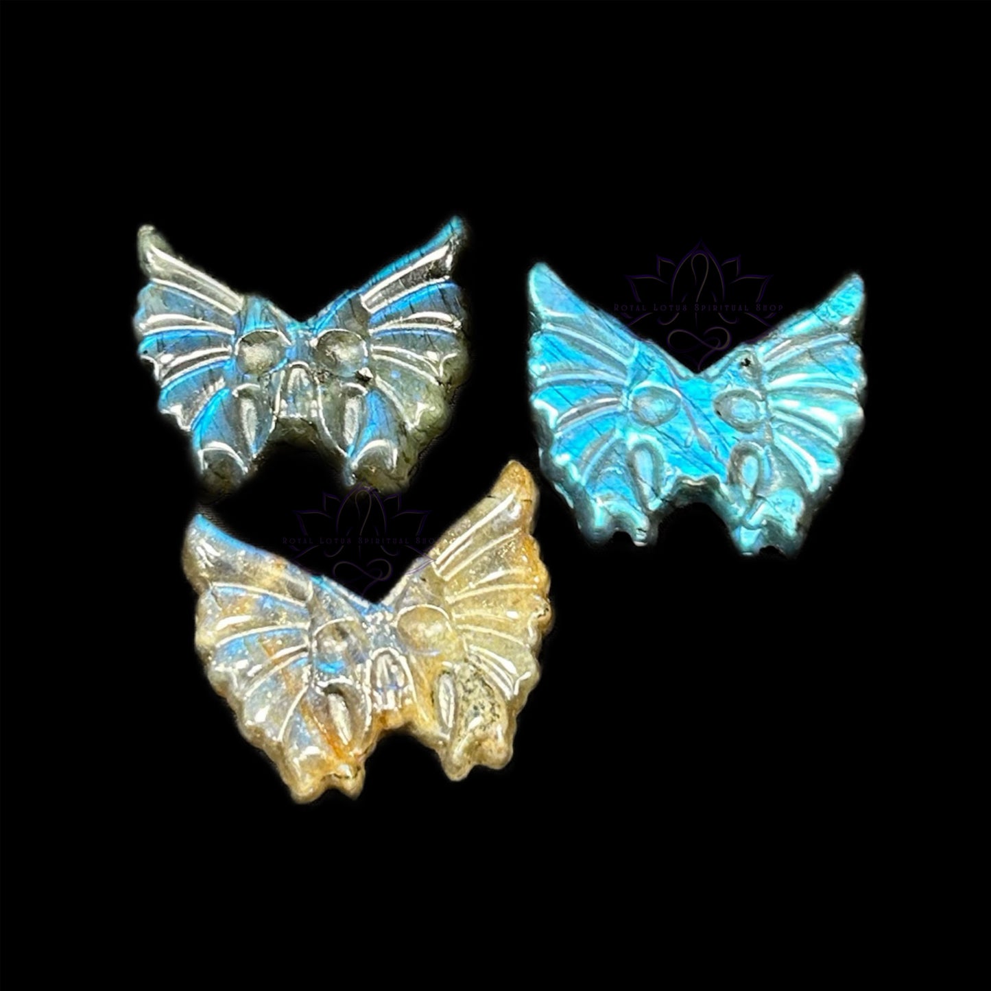 Labradorite Butterfly Skulls