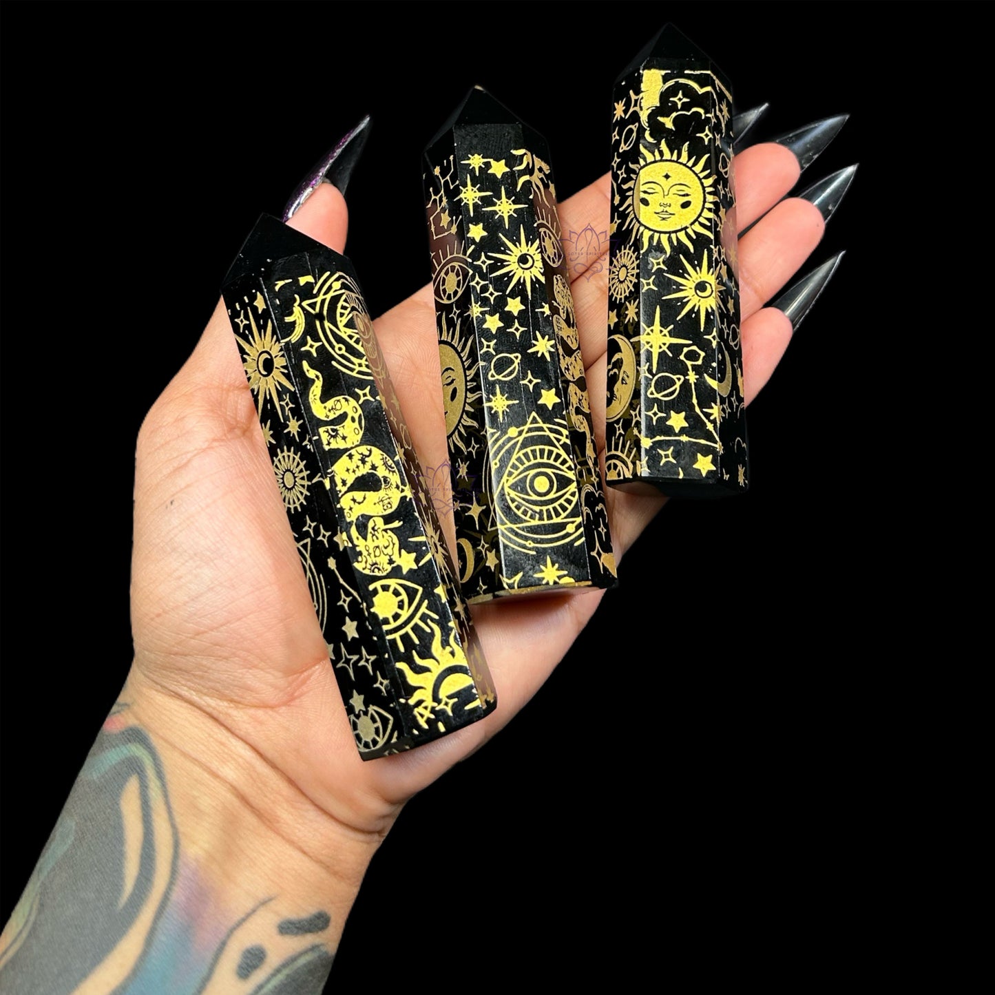 Black Obsidian Crystal Tower