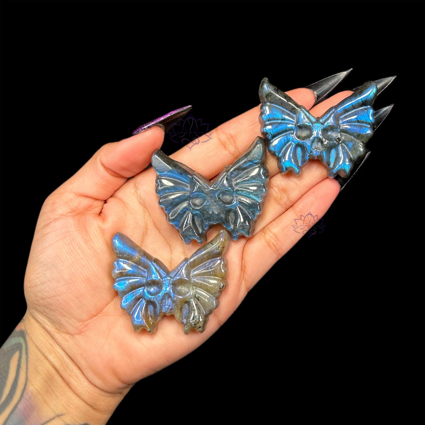 Labradorite Butterfly Skulls