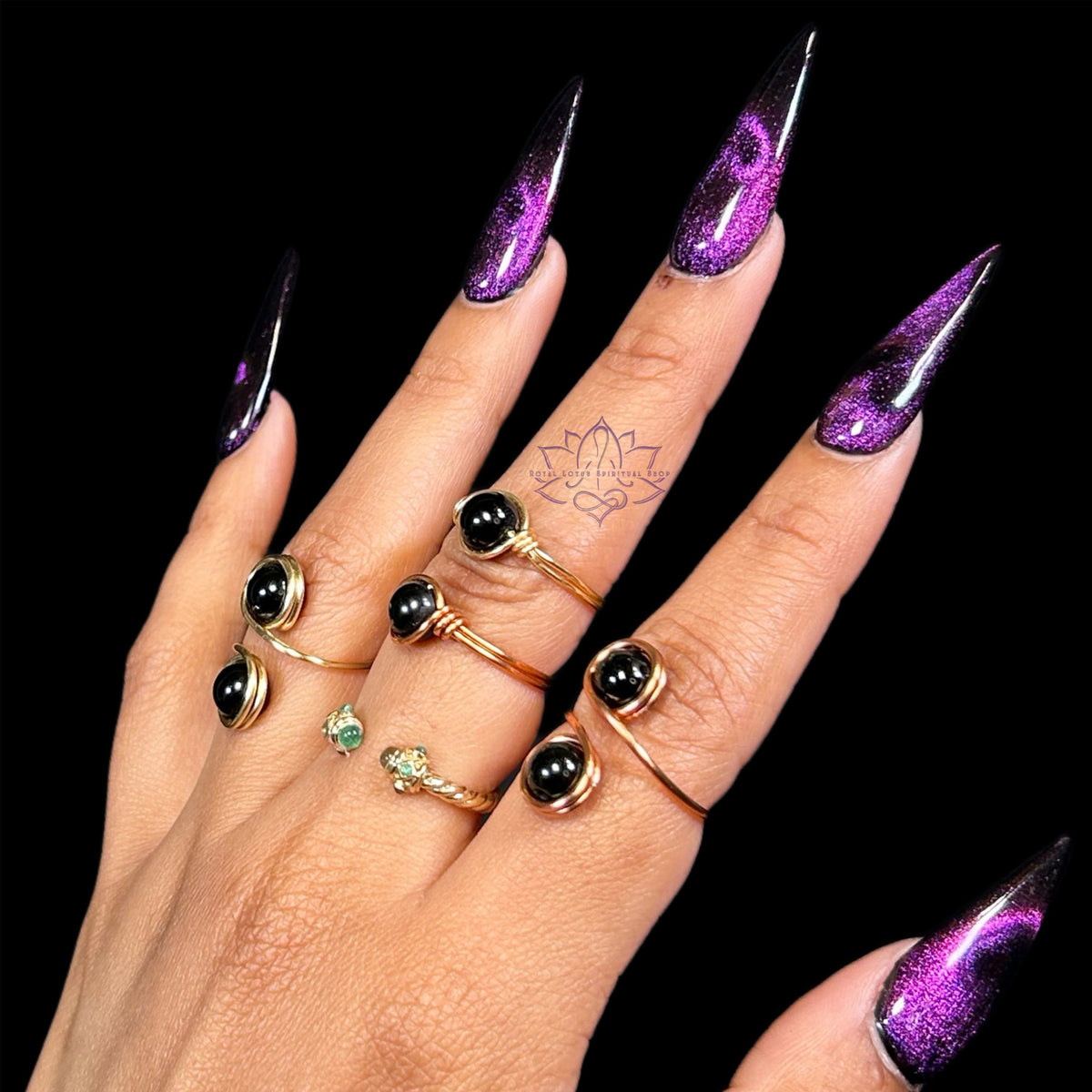 Black Obsidian Rings