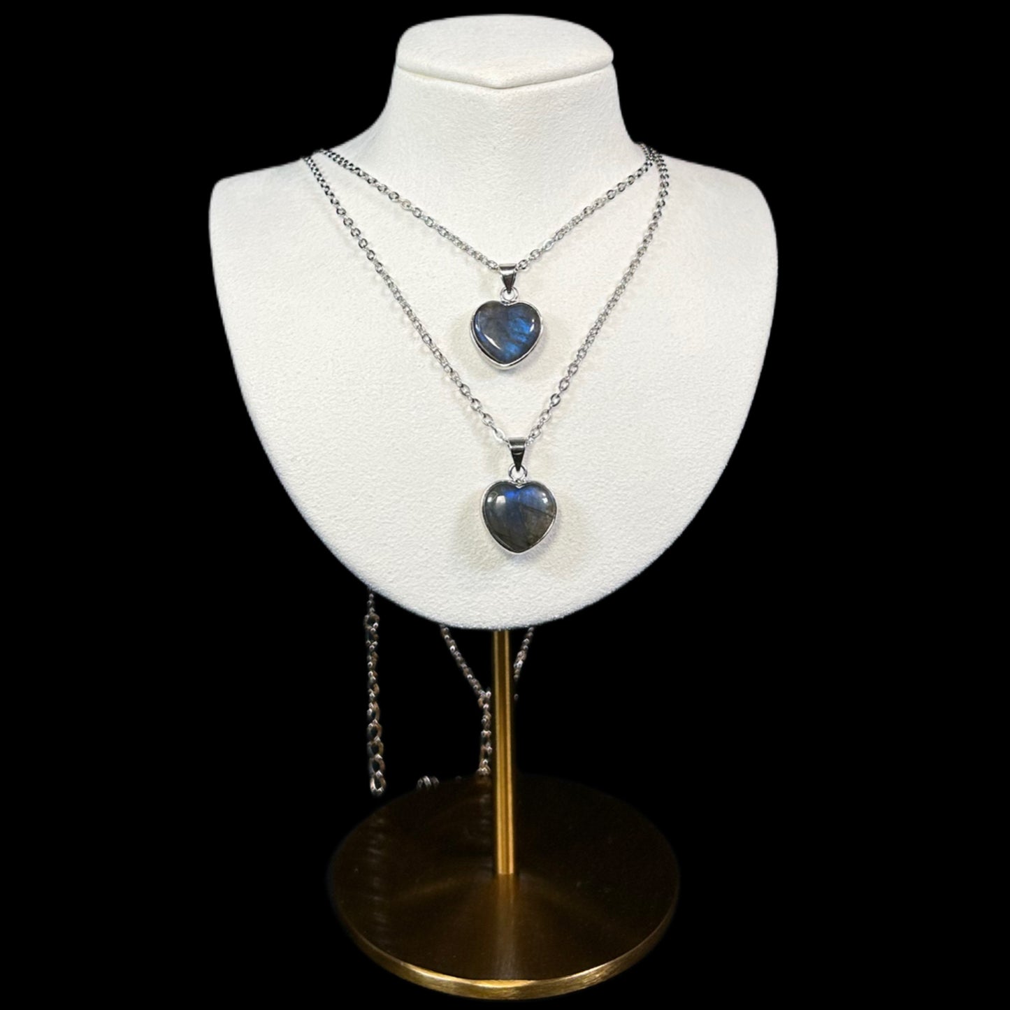 Labradorite Silver Heart Necklace