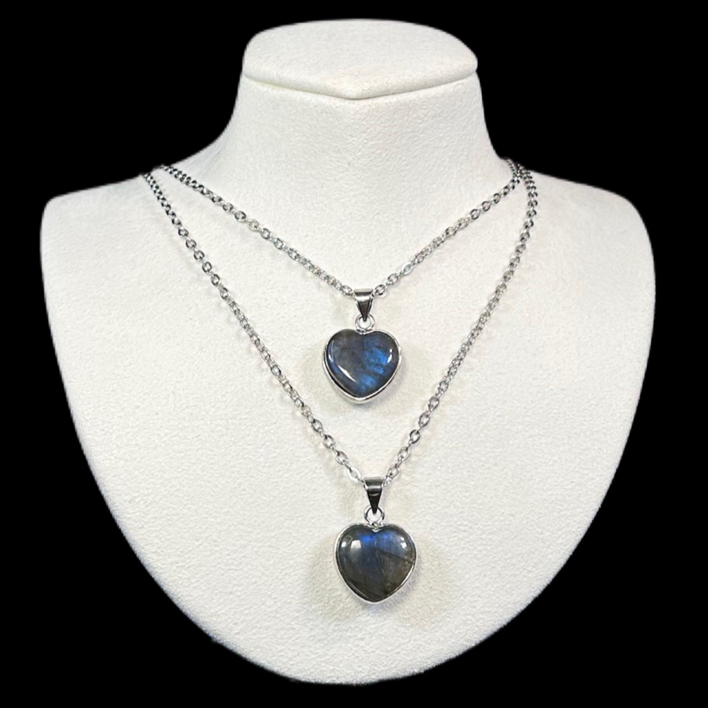 Labradorite Silver Heart Necklace
