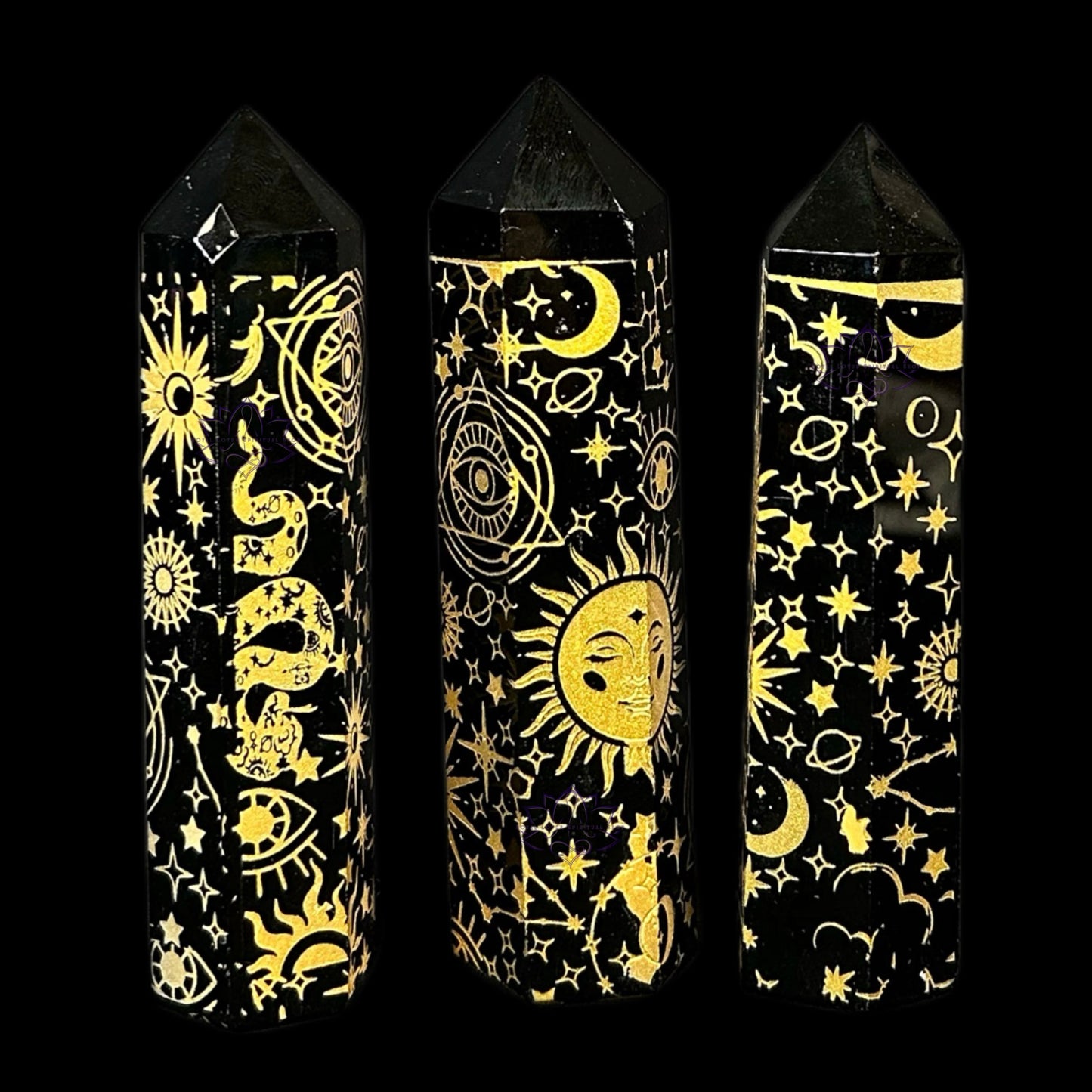 Black Obsidian Crystal Tower