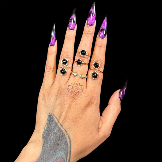Black Obsidian Rings