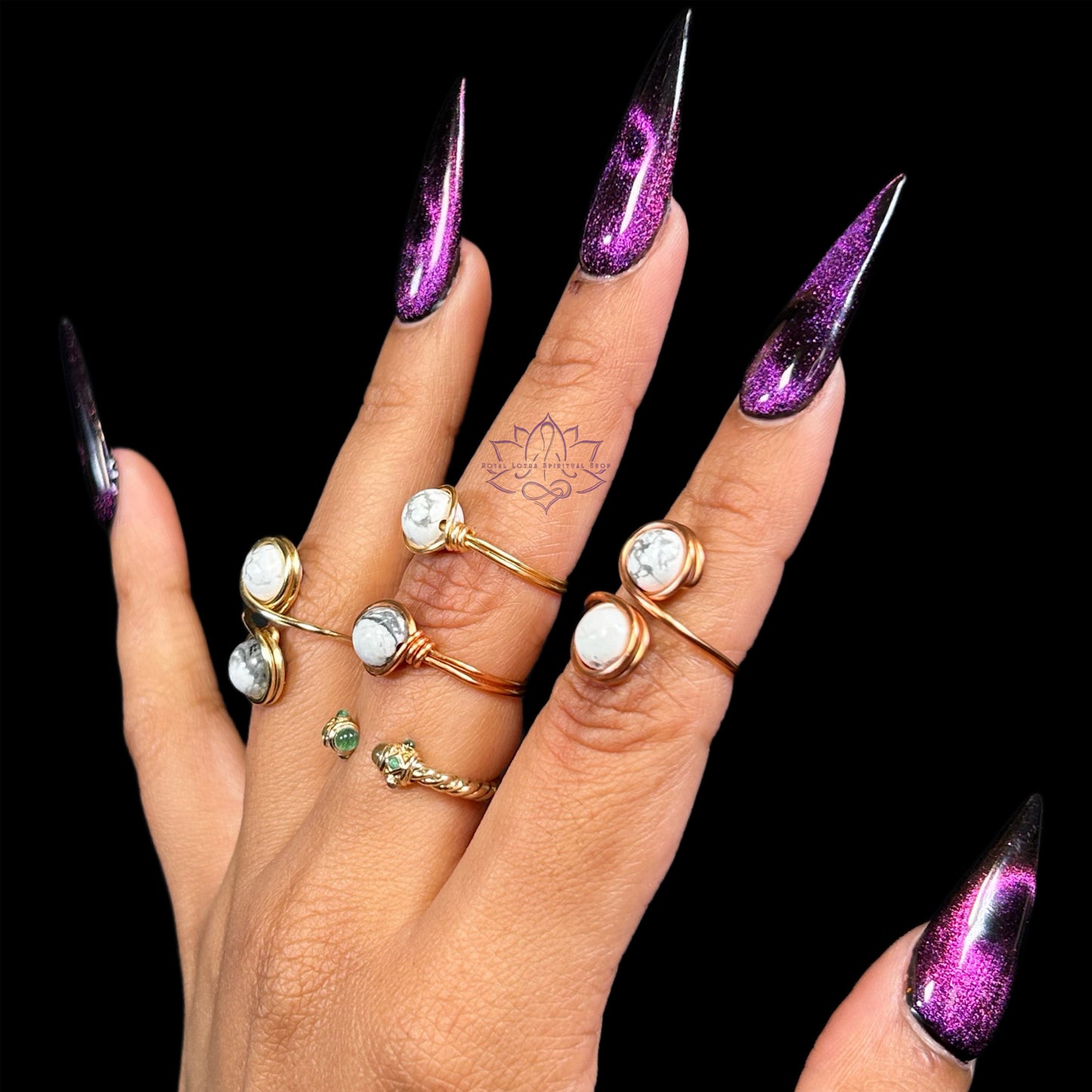 Howlite Rings
