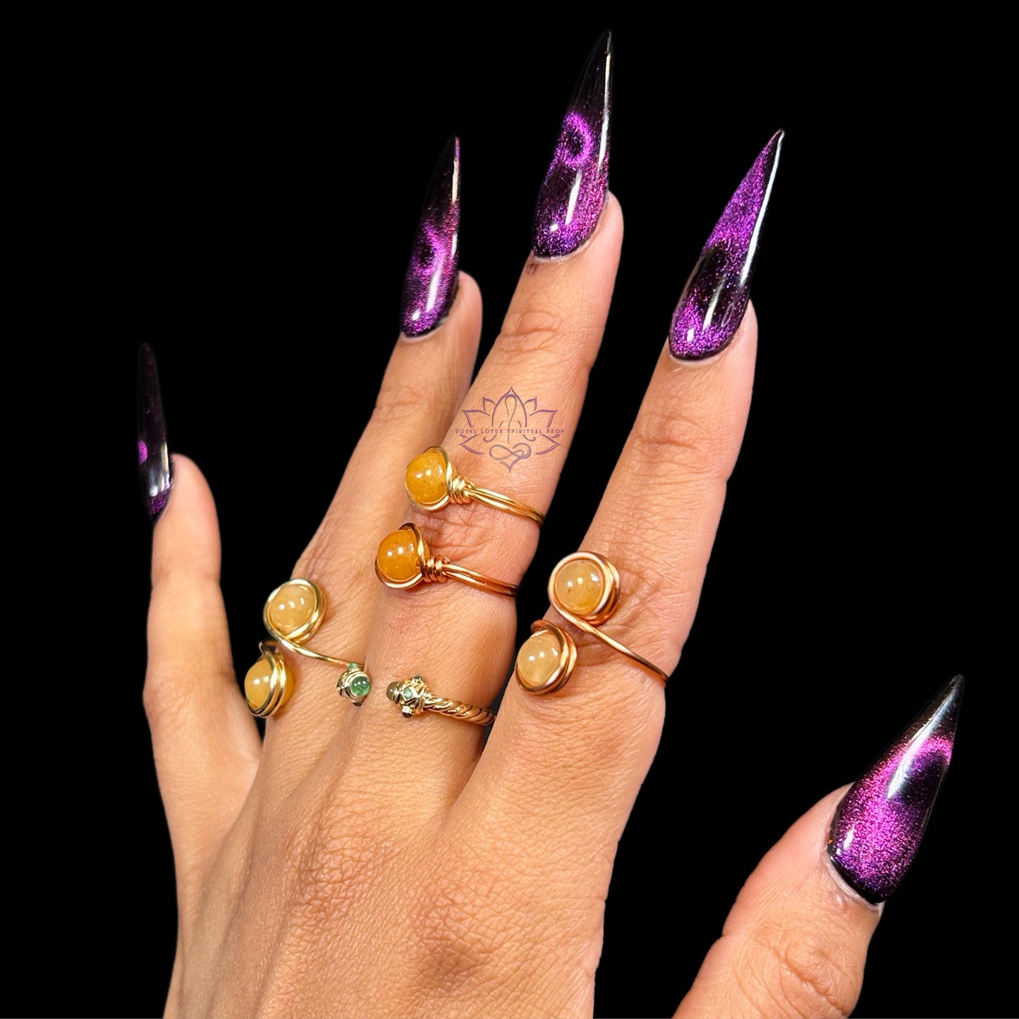 Yellow Jade Rings