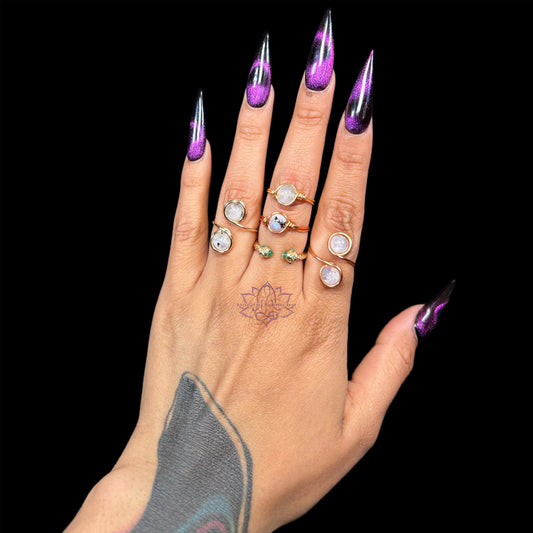 Rainbow Moonstone Rings