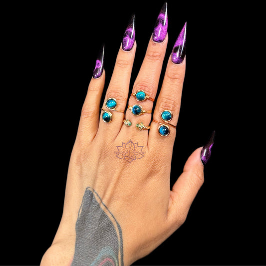 Blue Tiger's Eye Rings