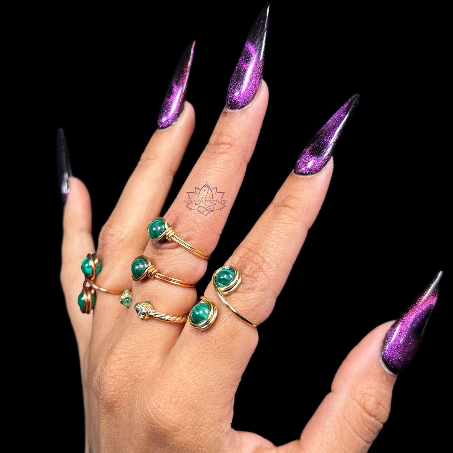 Malachite Rings