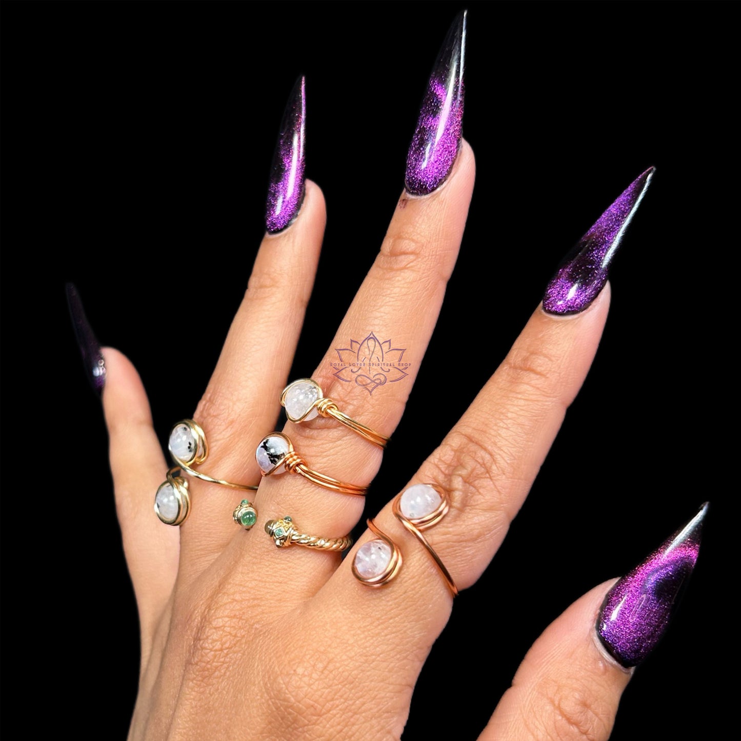 Rainbow Moonstone Rings