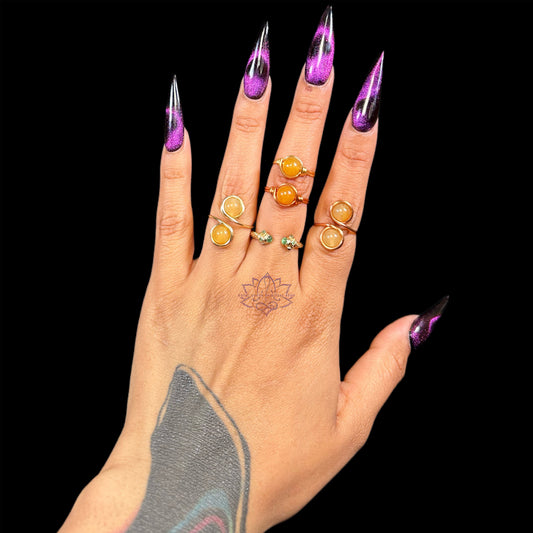 Yellow Jade Rings